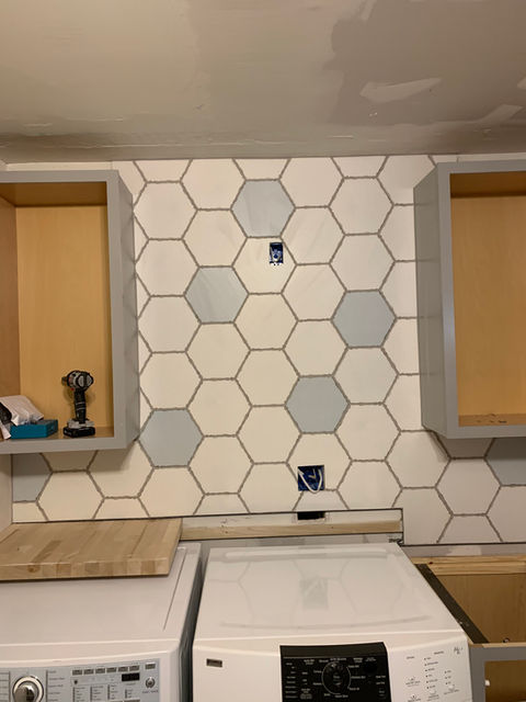 Modern hexagon bathroom